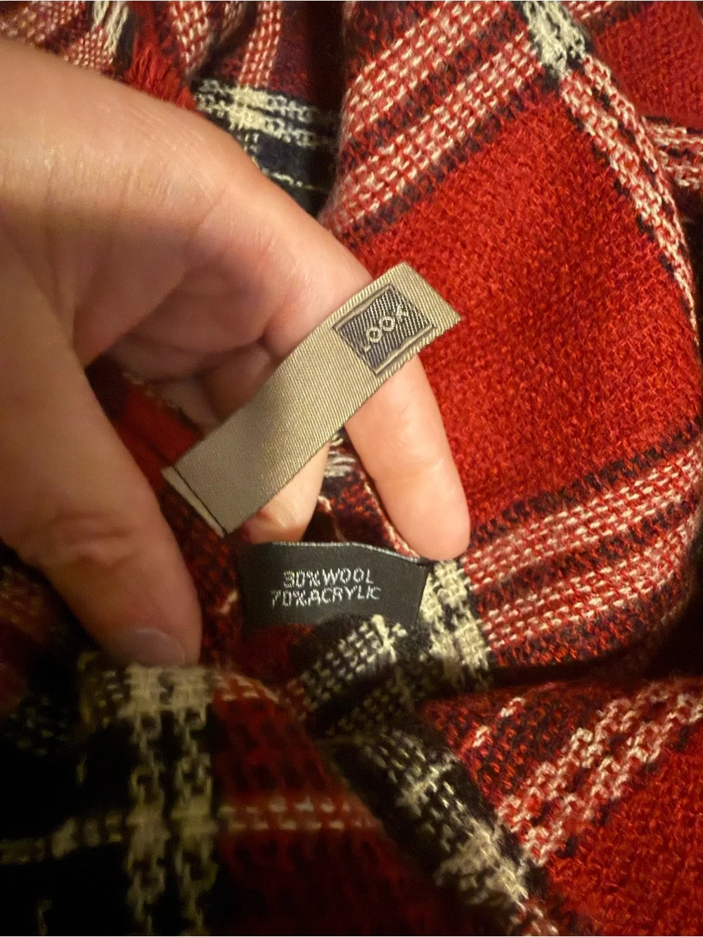 Red Plaid Fringe Scarf